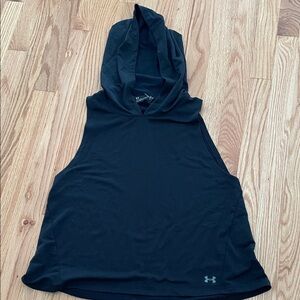 Under Armor sleeveless hooded black top